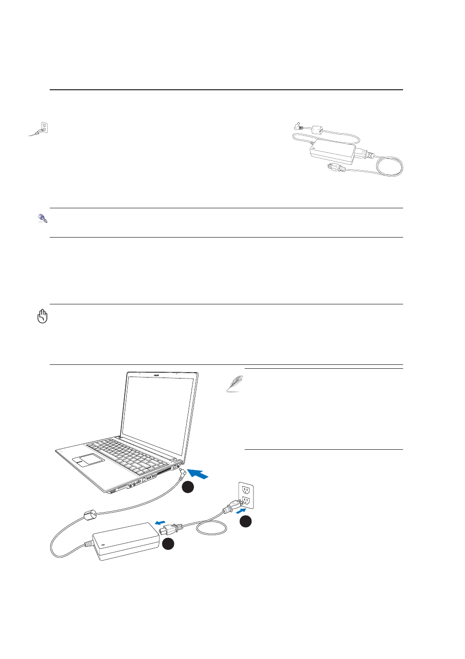 Power connection | Asus E1796 User Manual | Page 26 / 74