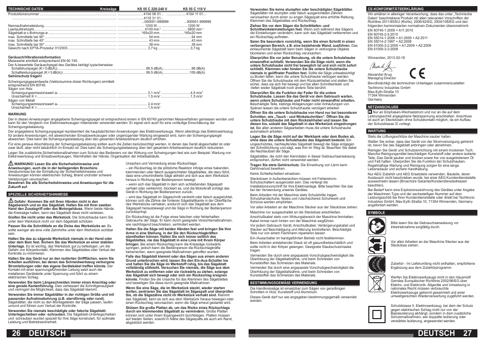 Deutsch | AEG KS 55 C User Manual | Page 14 / 41