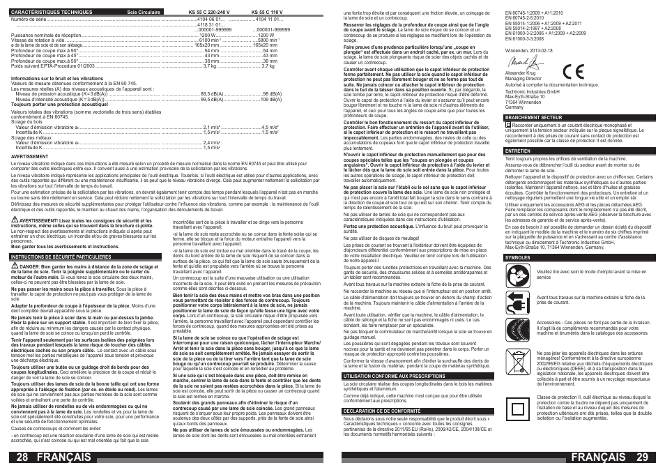 Français | AEG KS 55 C User Manual | Page 15 / 41