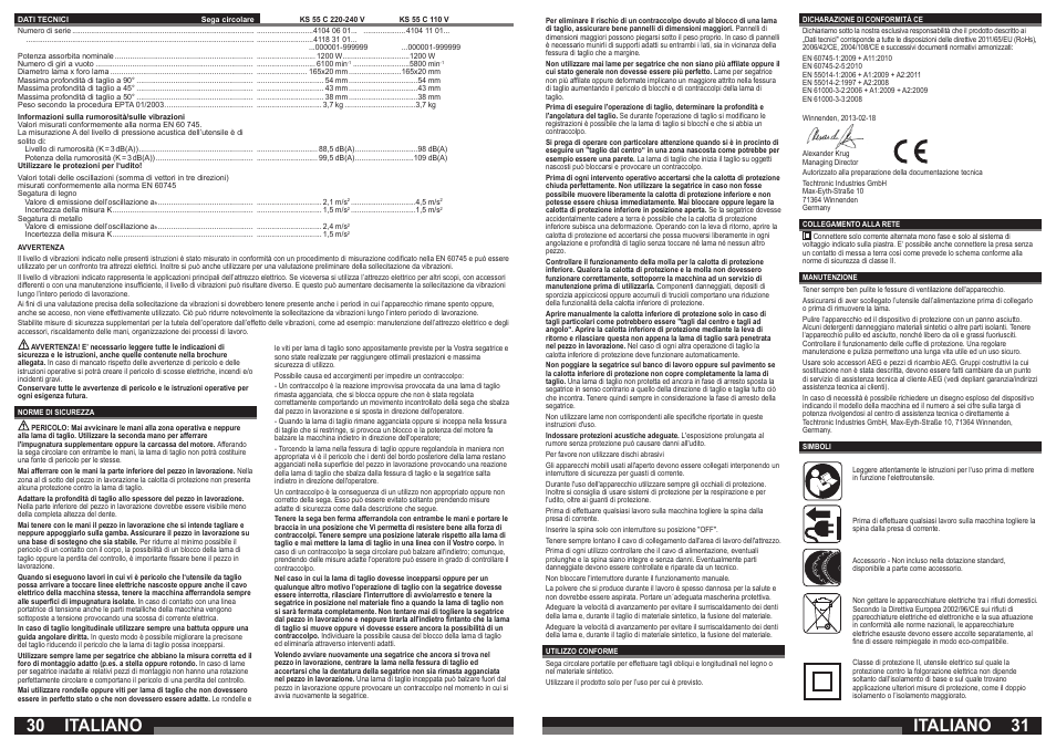 Italiano | AEG KS 55 C User Manual | Page 16 / 41