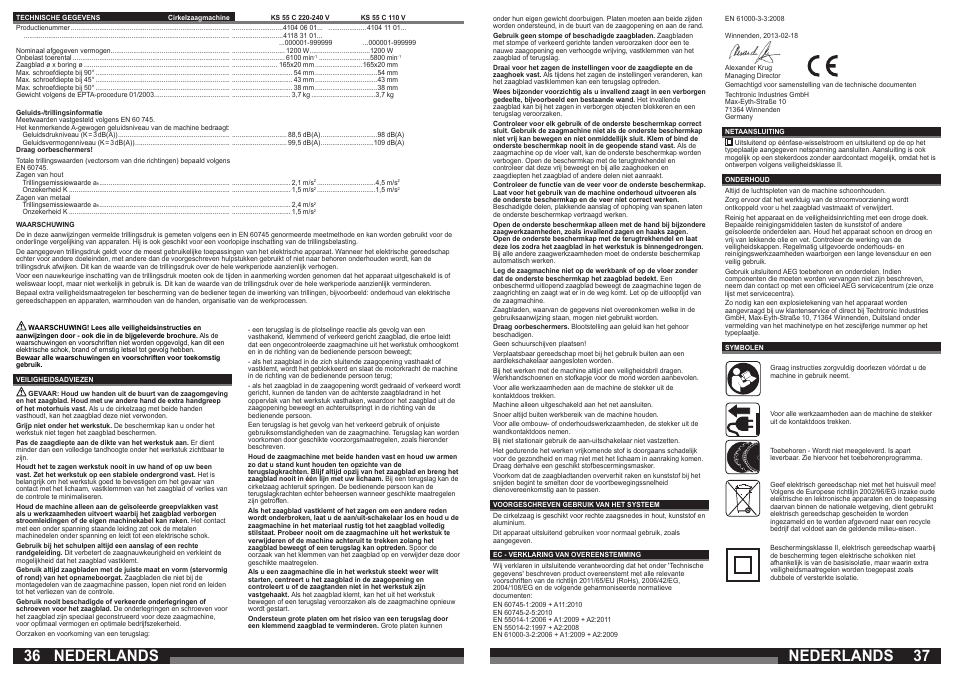 Nederlands | AEG KS 55 C User Manual | Page 19 / 41