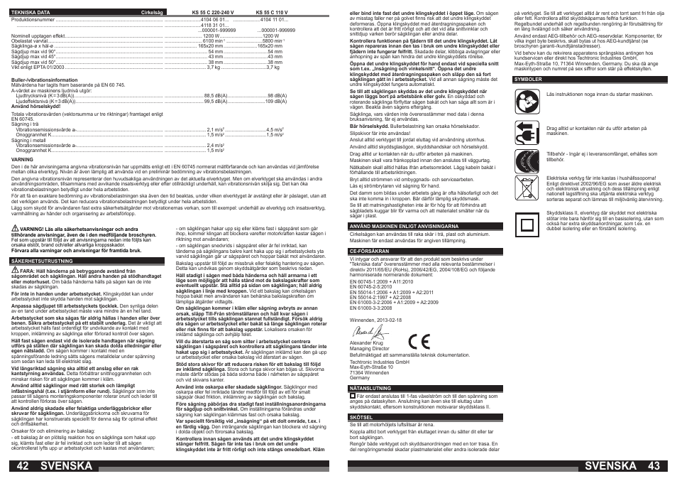 Svenska | AEG KS 55 C User Manual | Page 22 / 41