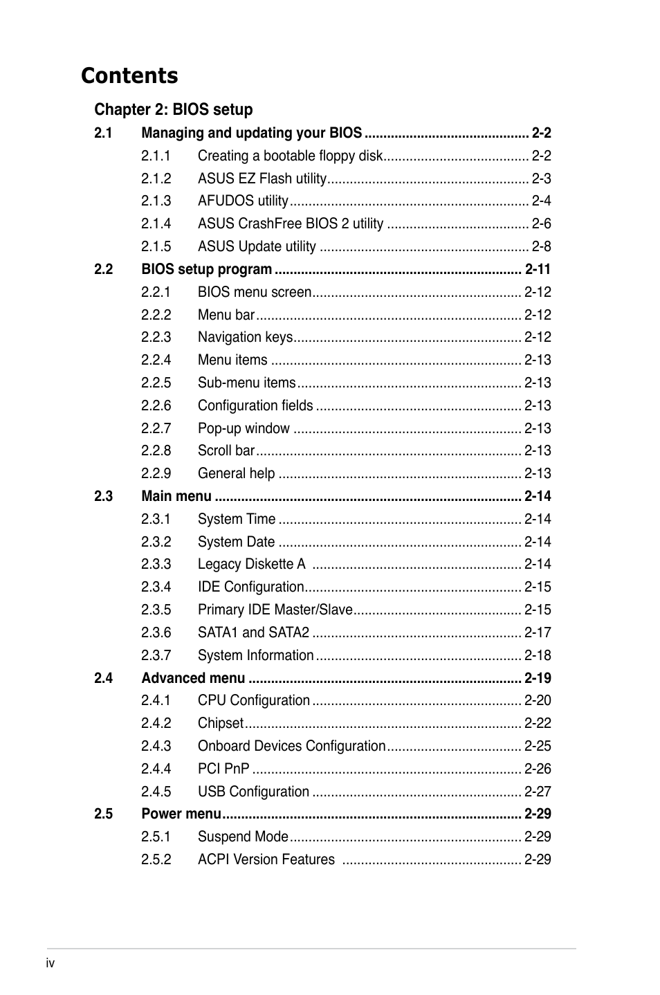 Asus M2N-MX SE PLUS User Manual | Page 4 / 90
