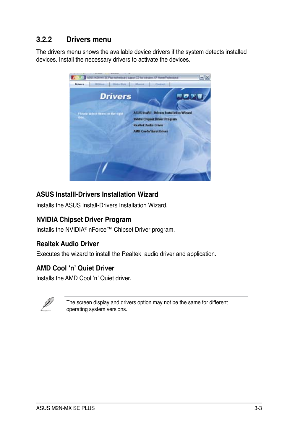 2 drivers menu | Asus M2N-MX SE PLUS User Manual | Page 83 / 90