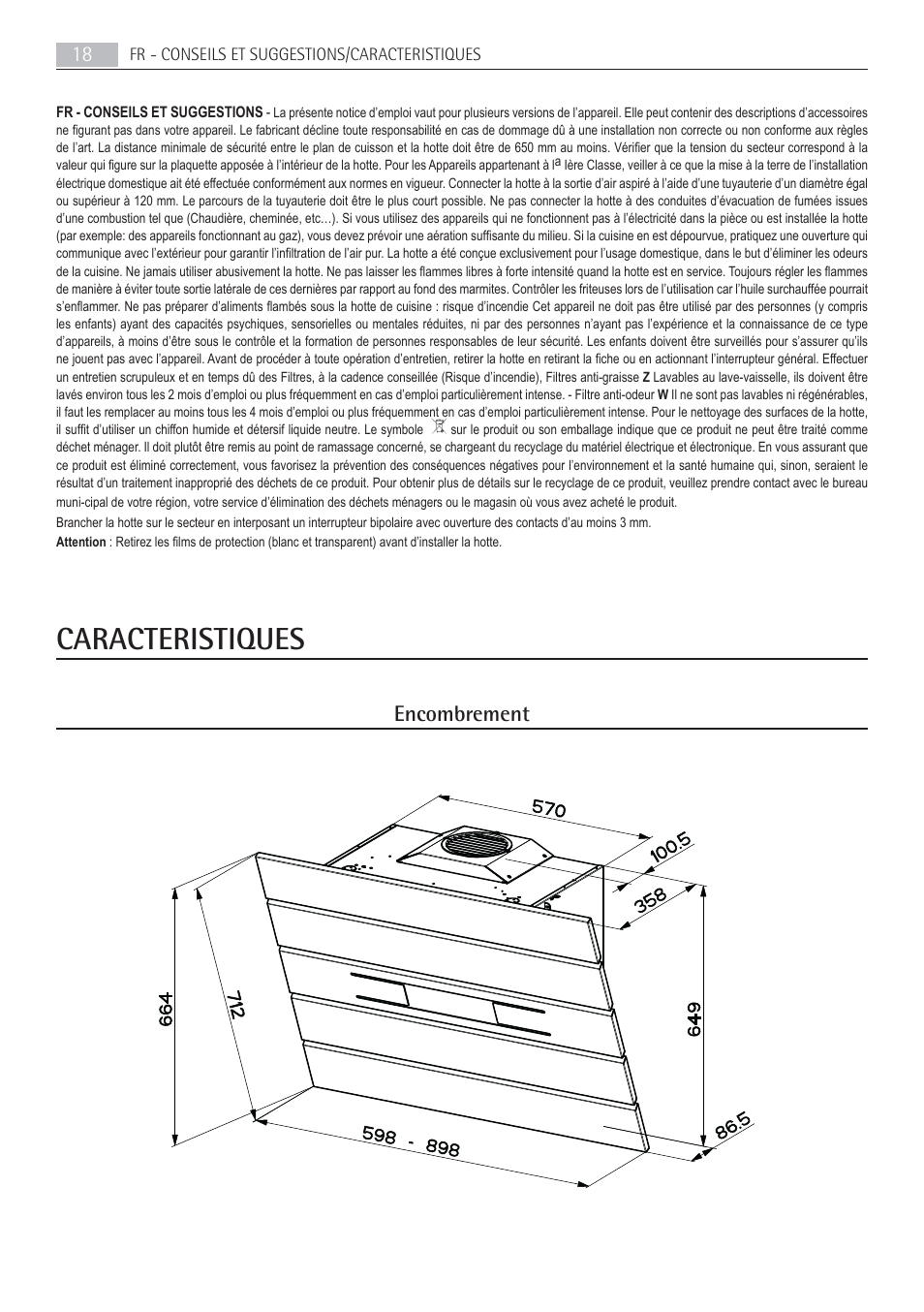 Caracteristiques | AEG X69453MD02 User Manual | Page 18 / 60