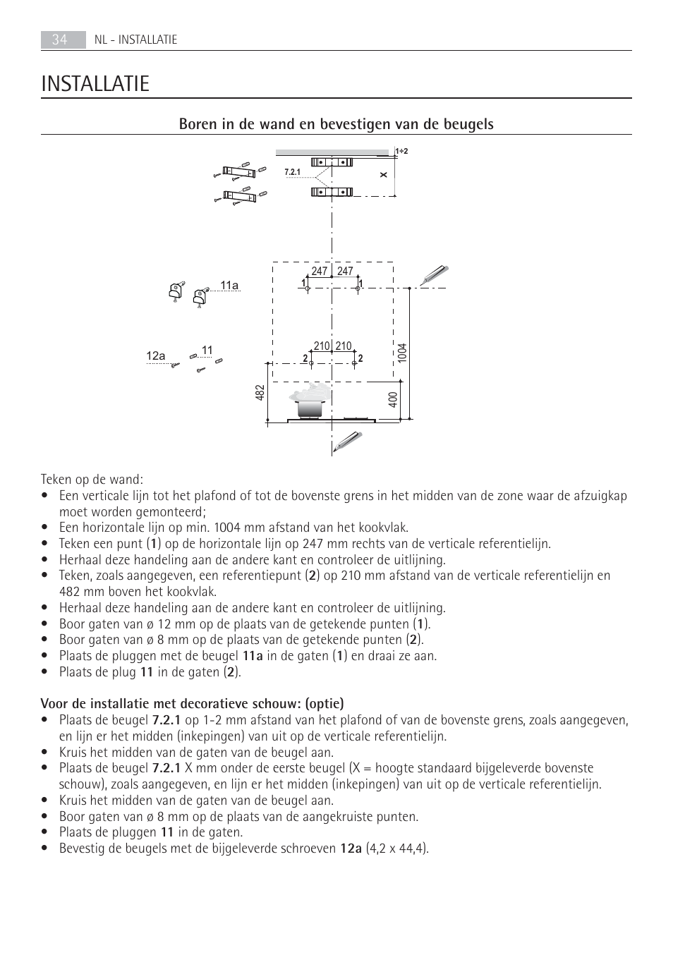 Installatie | AEG X69453MD02 User Manual | Page 34 / 60