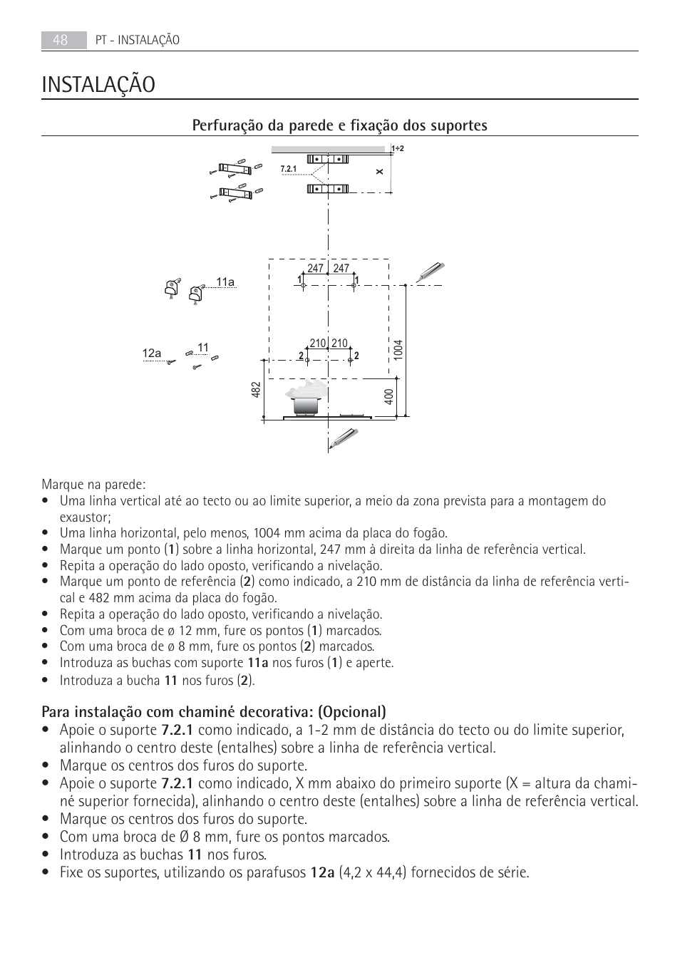 Instalação | AEG X69453MD02 User Manual | Page 48 / 60