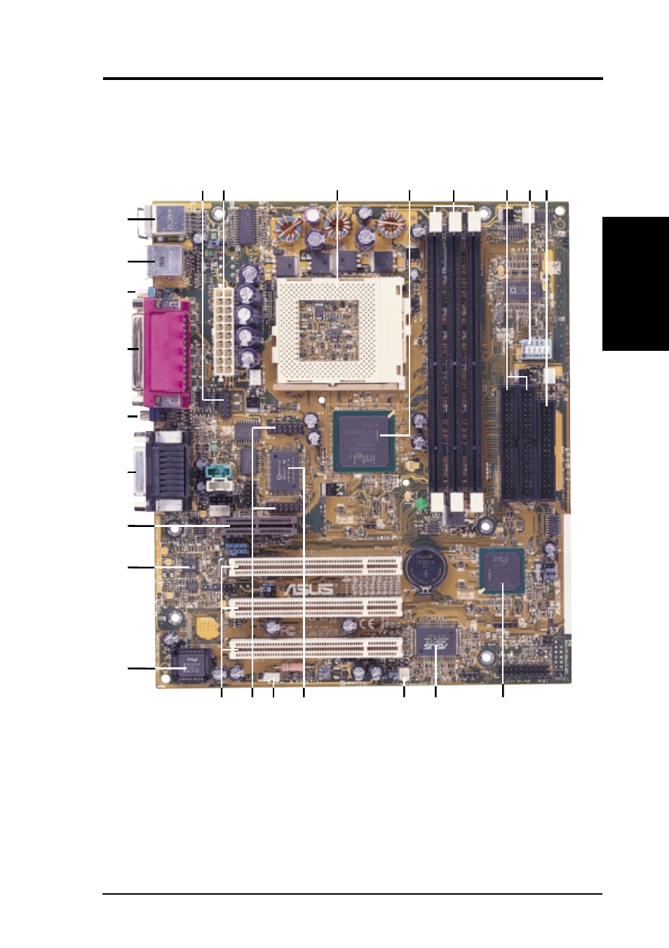 Features, 3 cuw-rm component locations | Asus INTEL 810 MICROATX MOTHERBOARD CUW-RM User Manual | Page 13 / 128