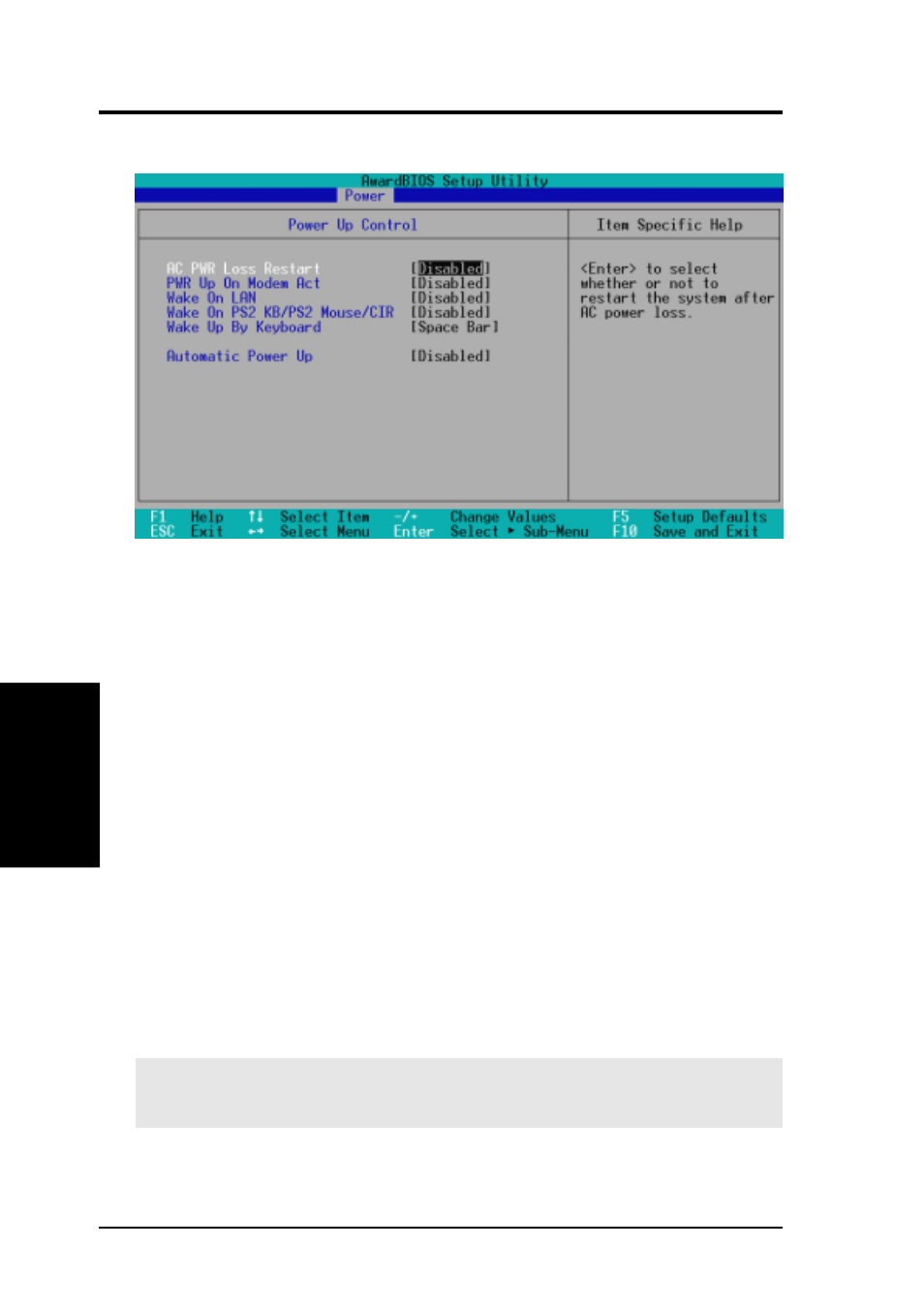 Bios setup, 1 power up control | Asus INTEL 810 MICROATX MOTHERBOARD CUW-RM User Manual | Page 72 / 128