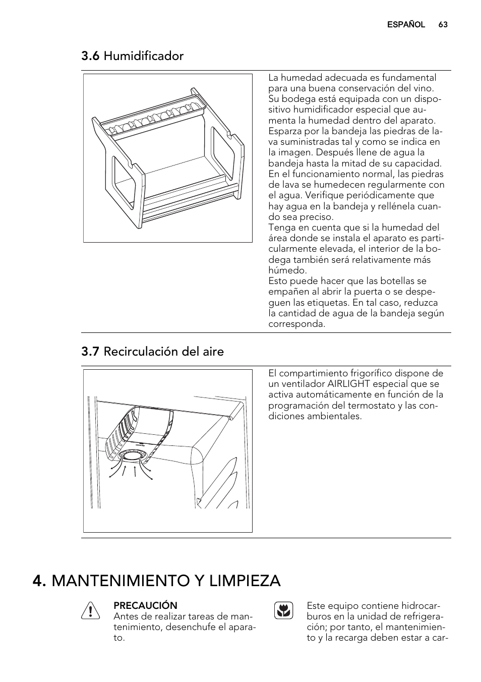 Mantenimiento y limpieza | AEG SWD81800G1 User Manual | Page 63 / 76