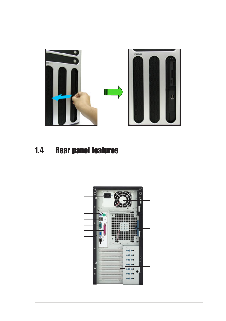 4 rear panel features | Asus AP130-E1 User Manual | Page 13 / 66