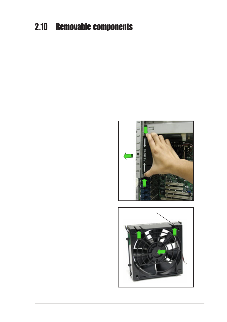 10 removable components, 1 chassis fan | Asus AP130-E1 User Manual | Page 45 / 66