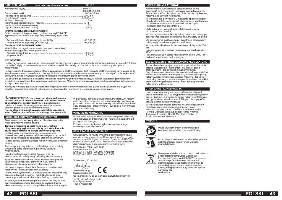 Polski | AEG BSS 12C User Manual | Page 22 / 35