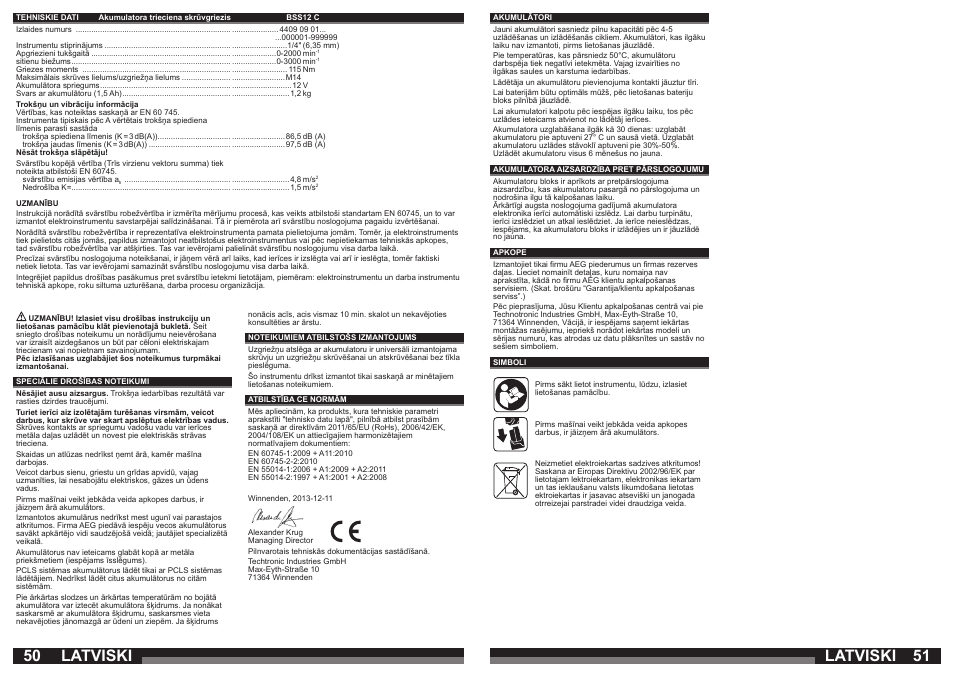 Latviski | AEG BSS 12C User Manual | Page 26 / 35