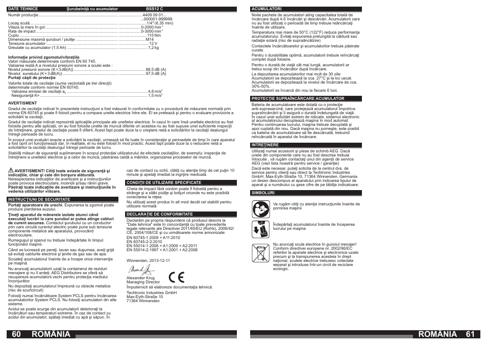 România | AEG BSS 12C User Manual | Page 31 / 35