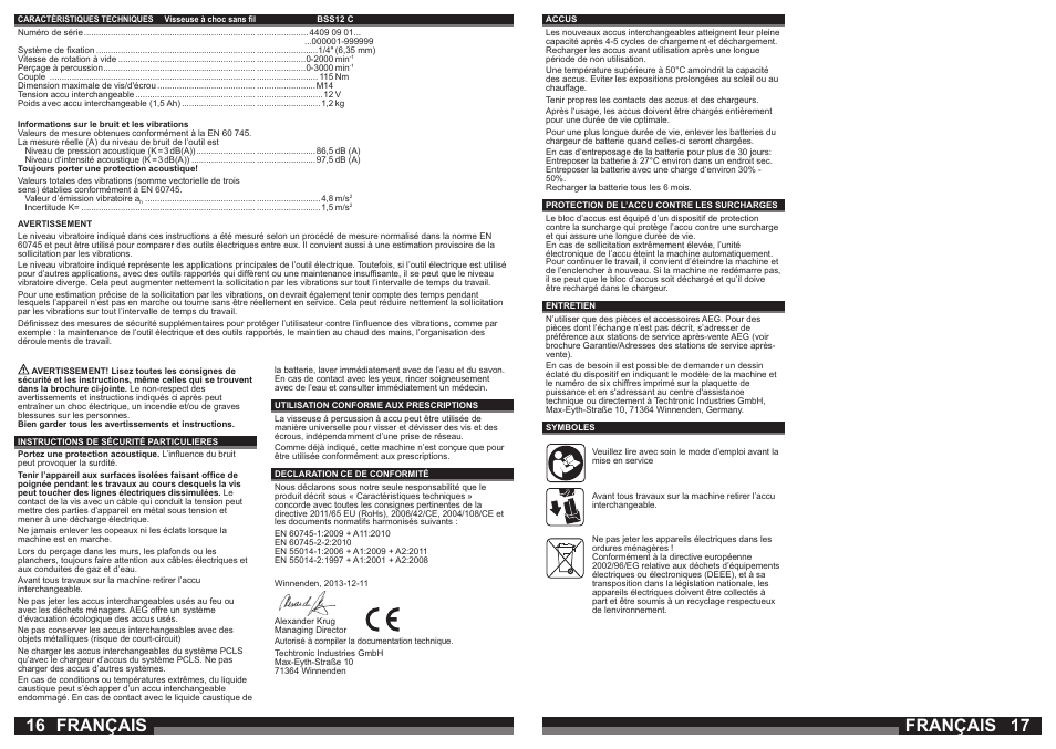 Français | AEG BSS 12C User Manual | Page 9 / 35