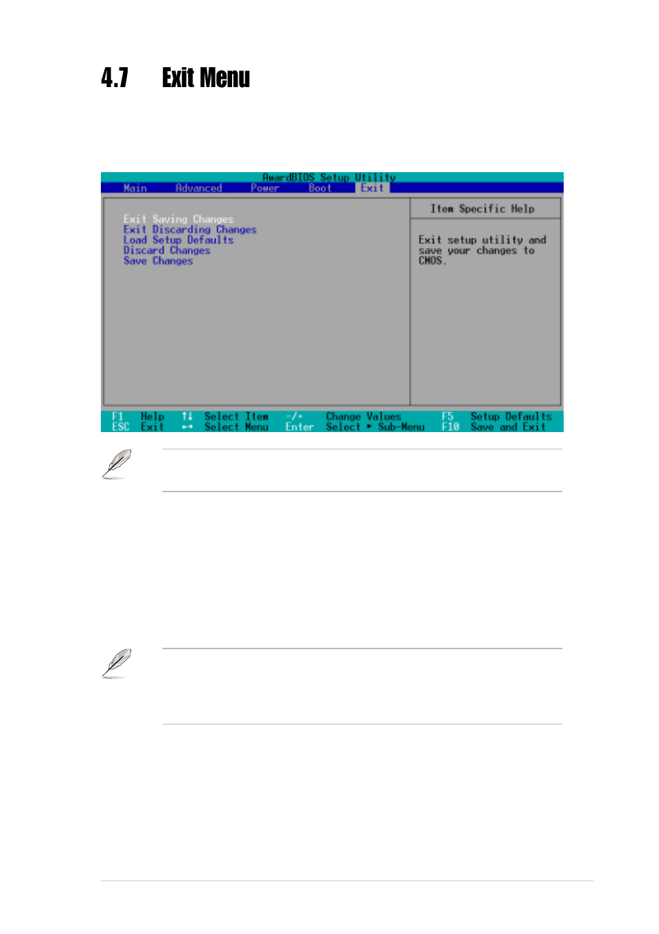 7 exit menu | Asus P4GE-V User Manual | Page 99 / 132