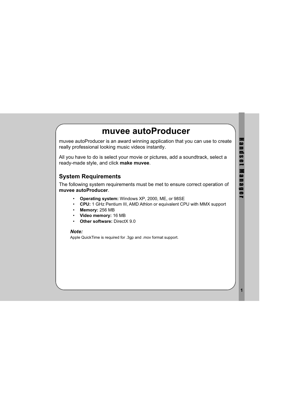 Muvee autoproducer, System requirements | Asus V66 User Manual | Page 5 / 50