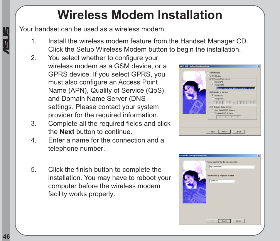 Wireless modem installation | Asus V66 User Manual | Page 50 / 50