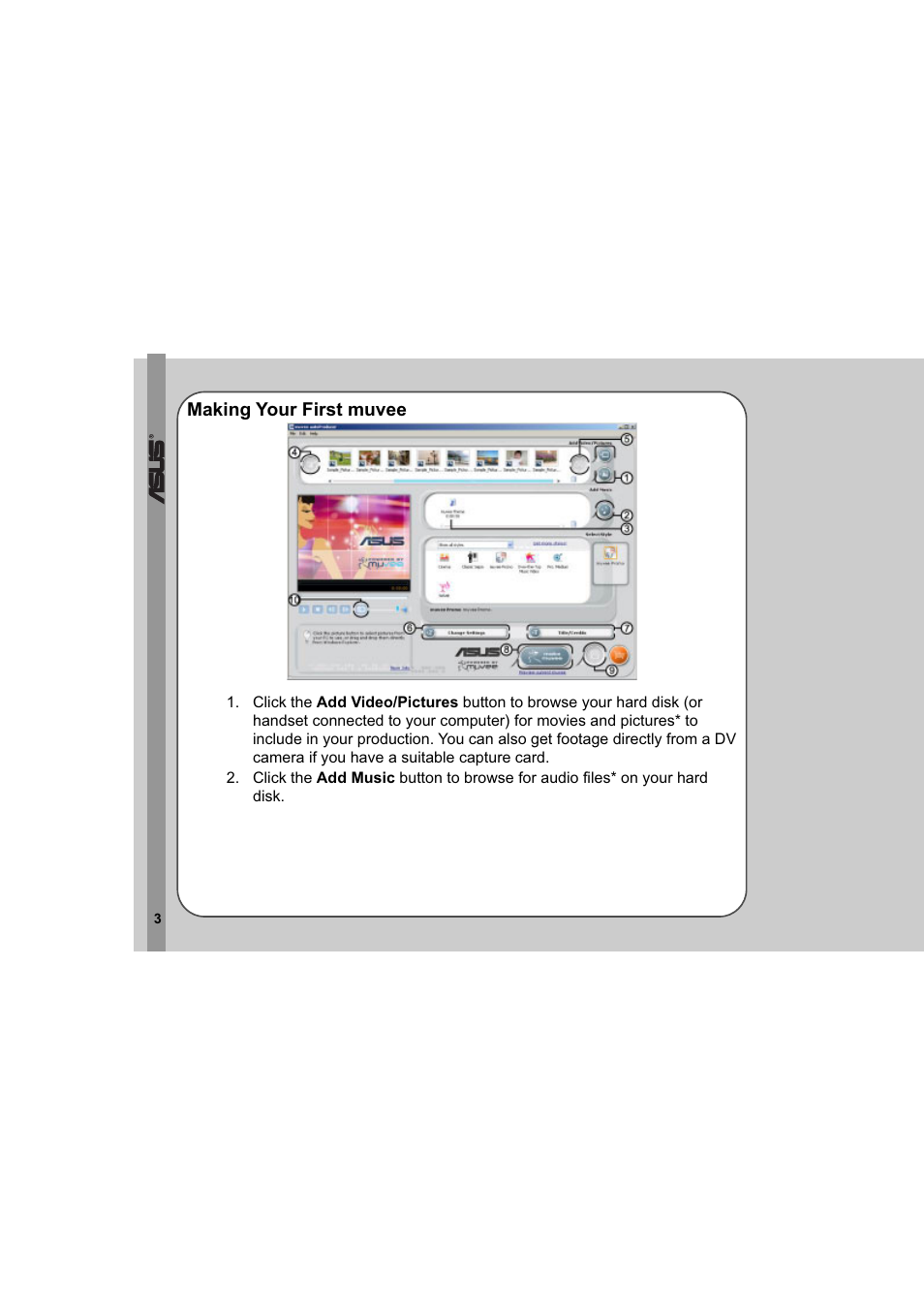 Making your first muvee | Asus V66 User Manual | Page 7 / 50