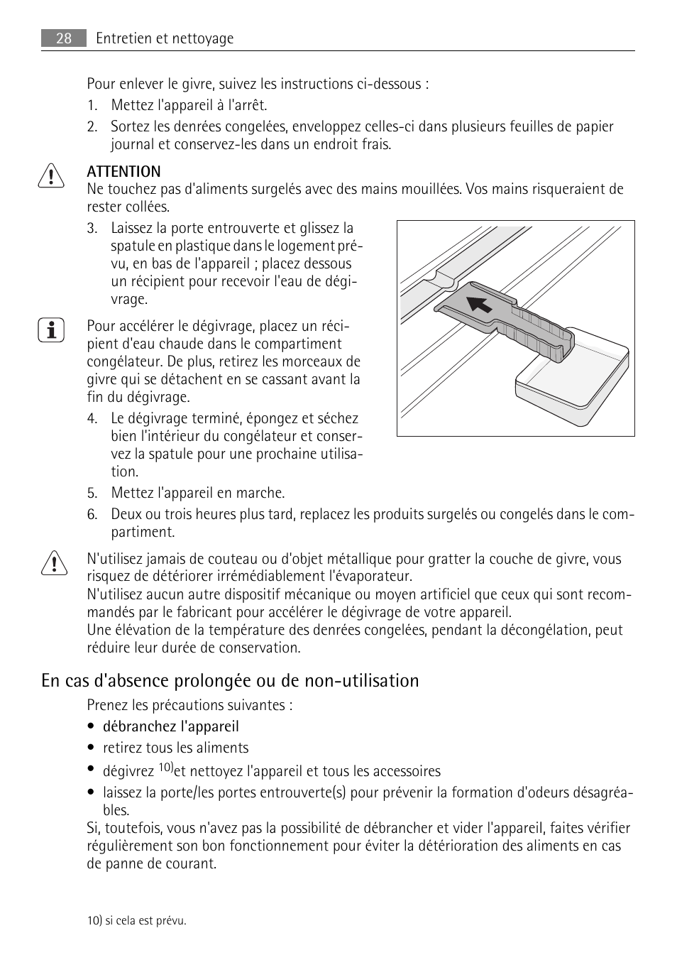 En cas d'absence prolongée ou de non-utilisation | AEG AGN81800F0 User Manual | Page 28 / 96