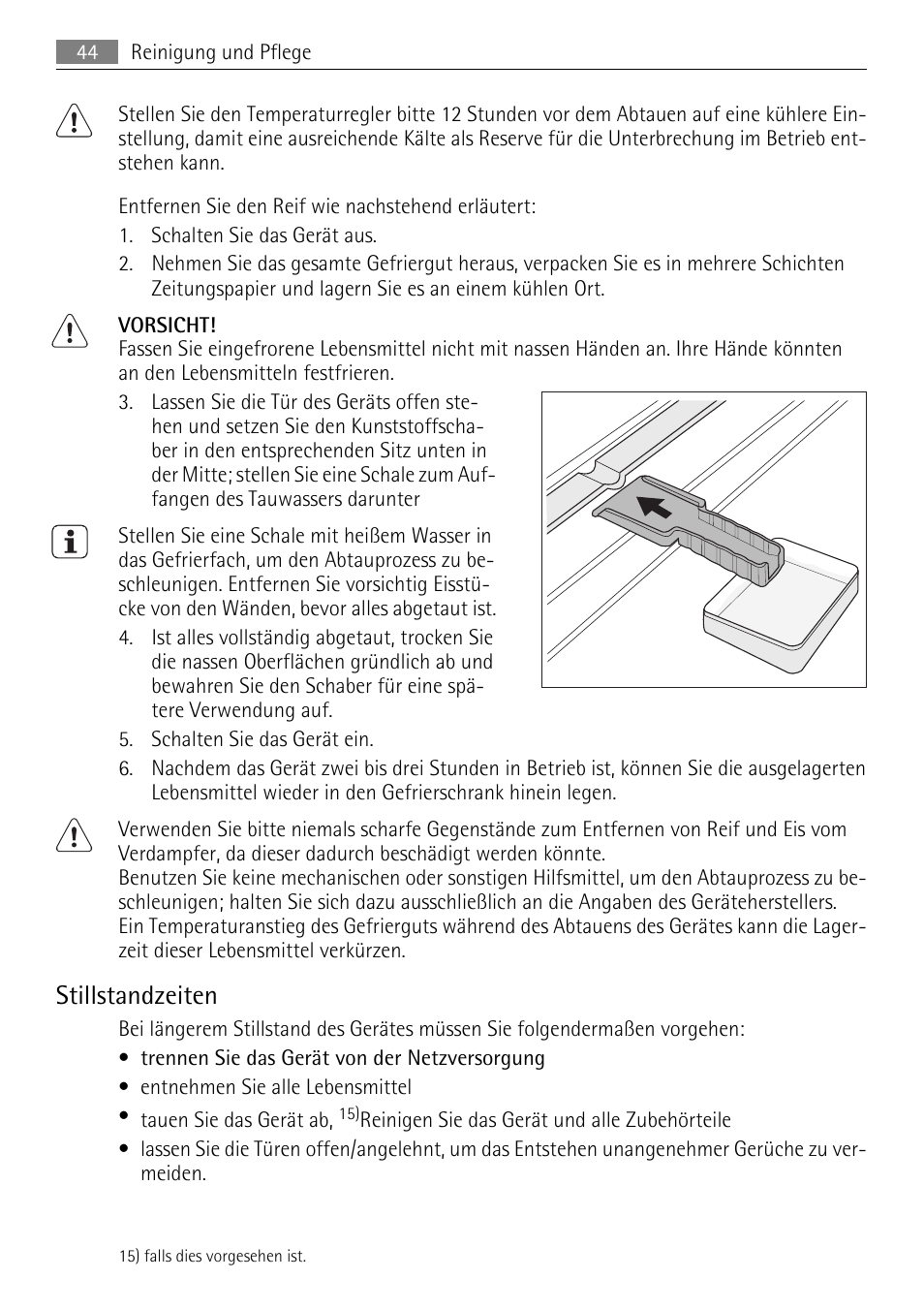 Stillstandzeiten | AEG AGN81800F0 User Manual | Page 44 / 96