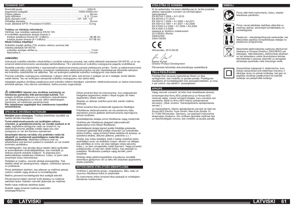 Latviski | AEG OF 2050 E User Manual | Page 31 / 39