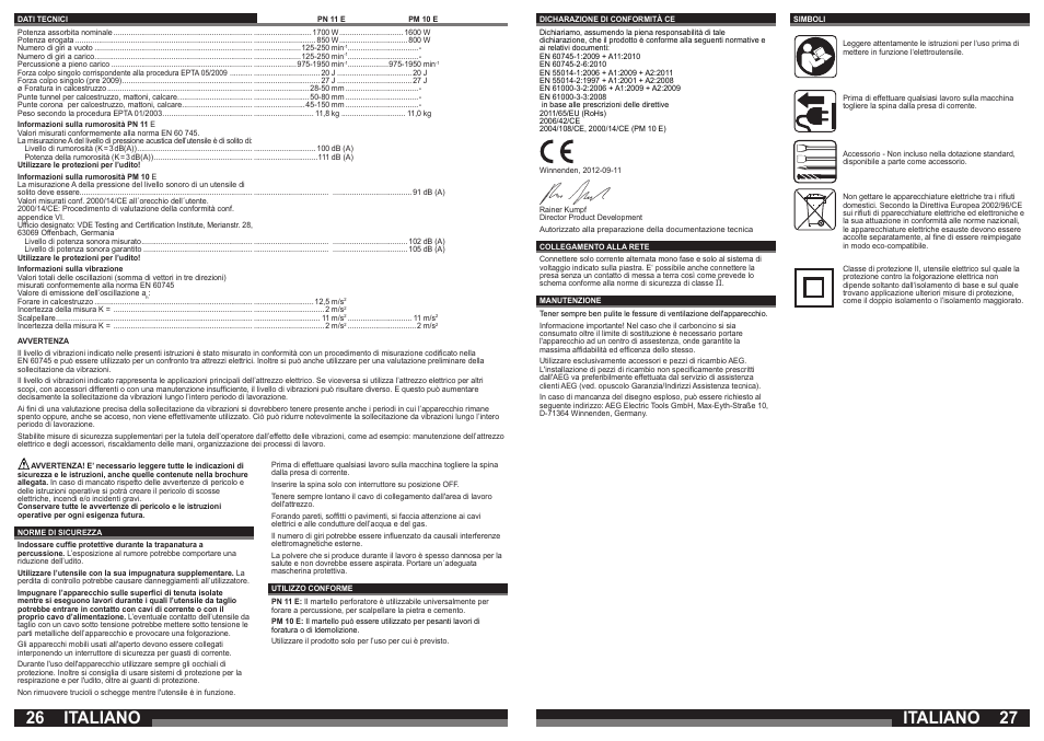 Italiano | AEG PN 11 E User Manual | Page 14 / 41