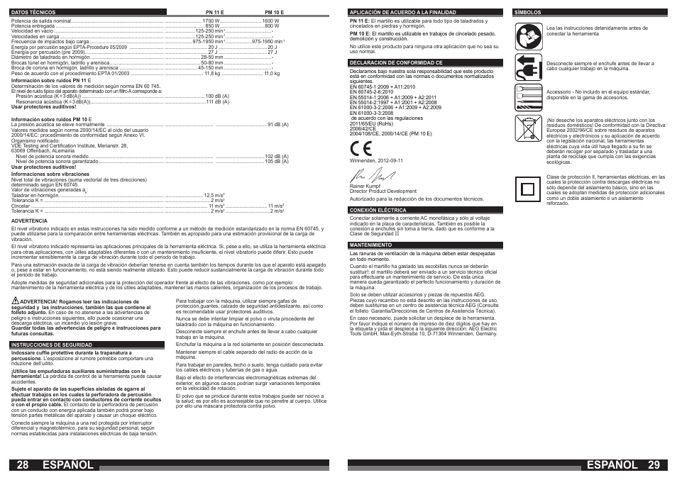 Español | AEG PN 11 E User Manual | Page 15 / 41