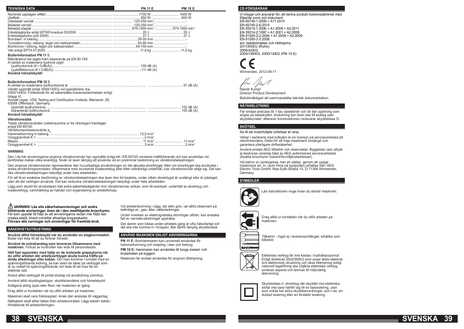Svenska | AEG PN 11 E User Manual | Page 20 / 41
