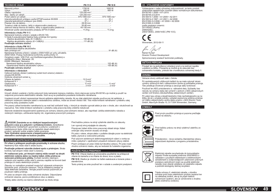 Slovensky | AEG PN 11 E User Manual | Page 25 / 41