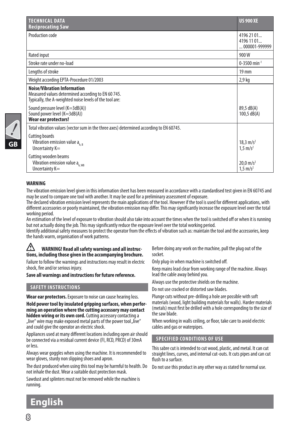 English | AEG US 900 XE User Manual | Page 10 / 64