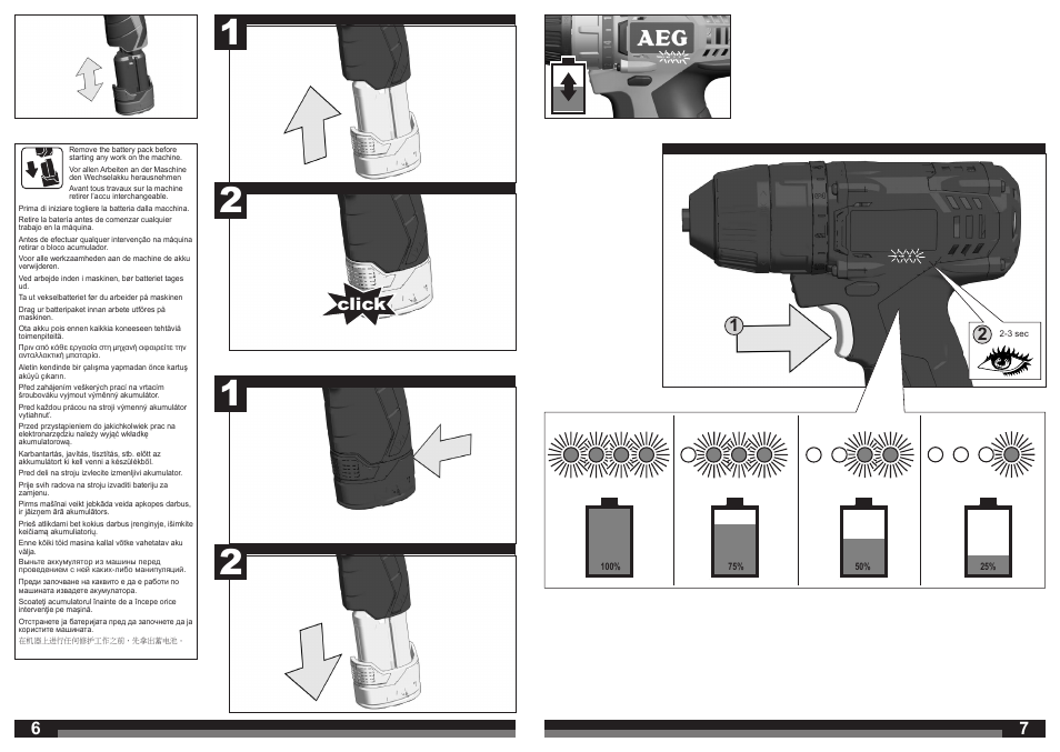 Click 1 2 | AEG BSB 12 G User Manual | Page 4 / 35