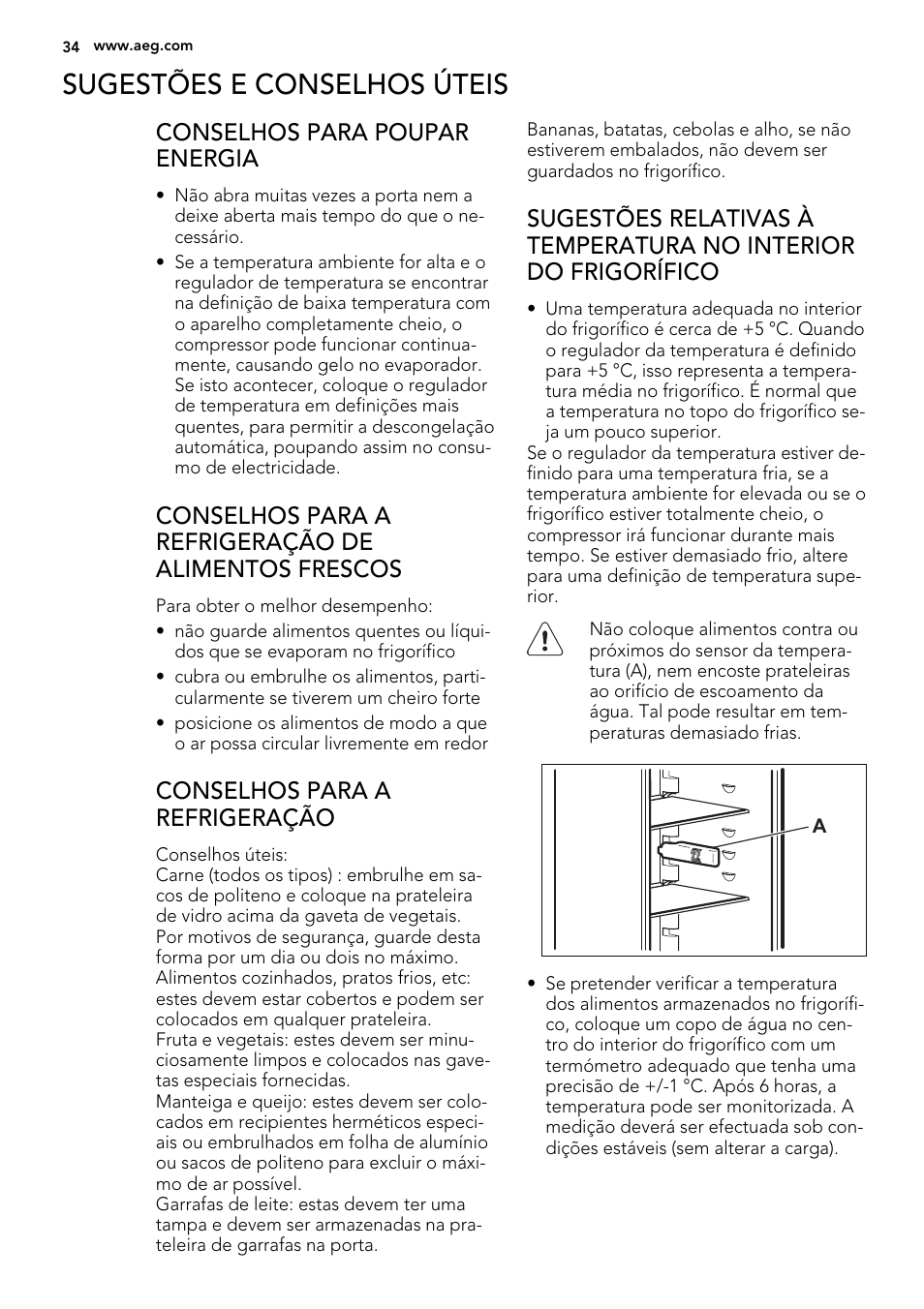 Sugestões e conselhos úteis | AEG S74010KDX0 User Manual | Page 34 / 72