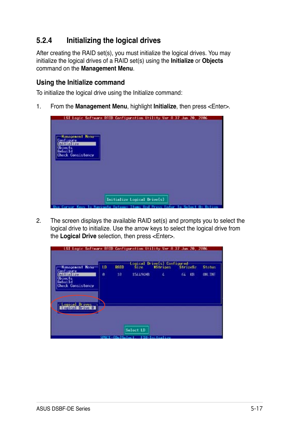 4 initializing the logical drives | Asus Motherboard DSBF-DE/SAS User Manual | Page 131 / 206