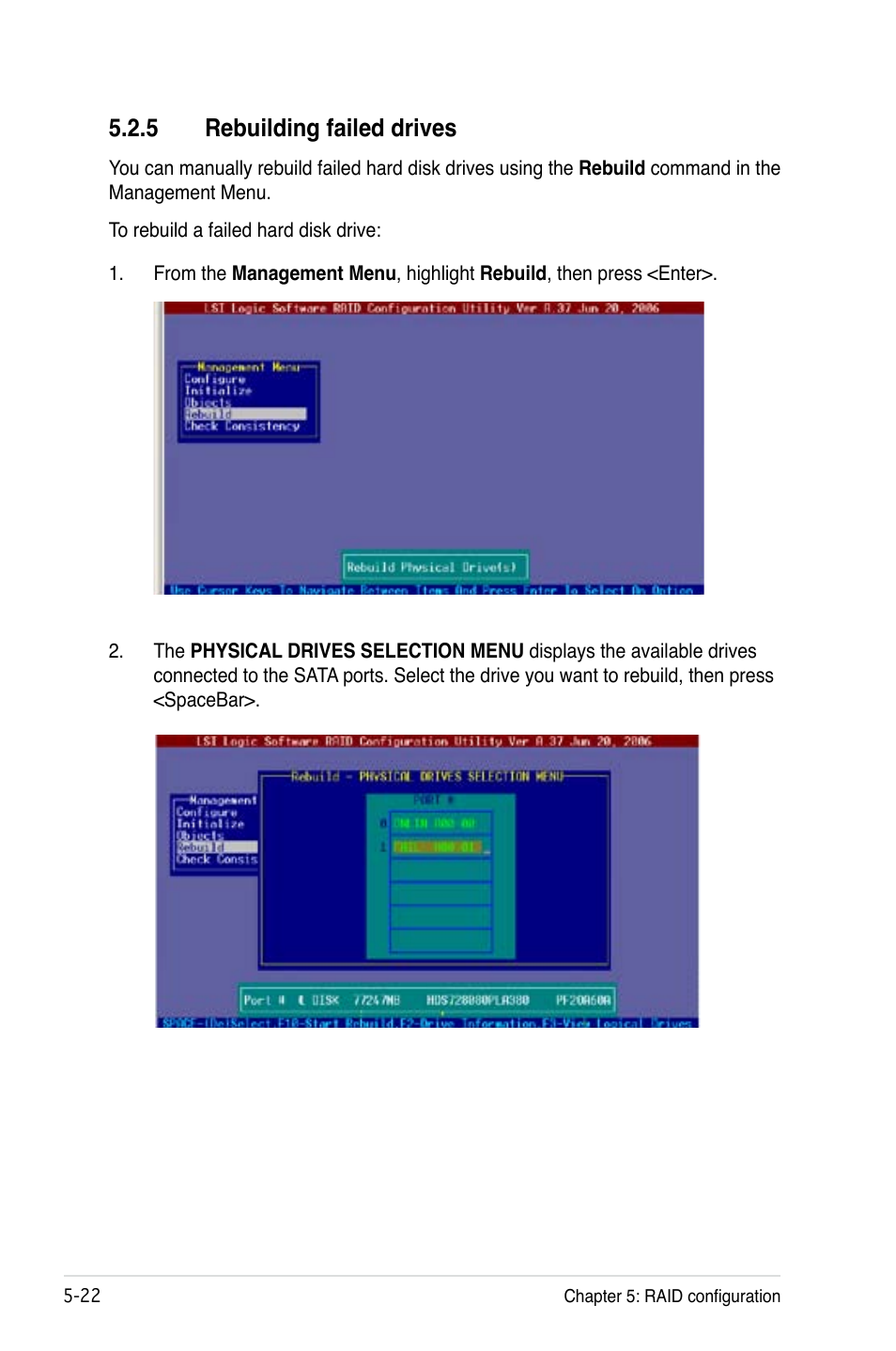 5 rebuilding failed drives | Asus Motherboard DSBF-DE/SAS User Manual | Page 136 / 206