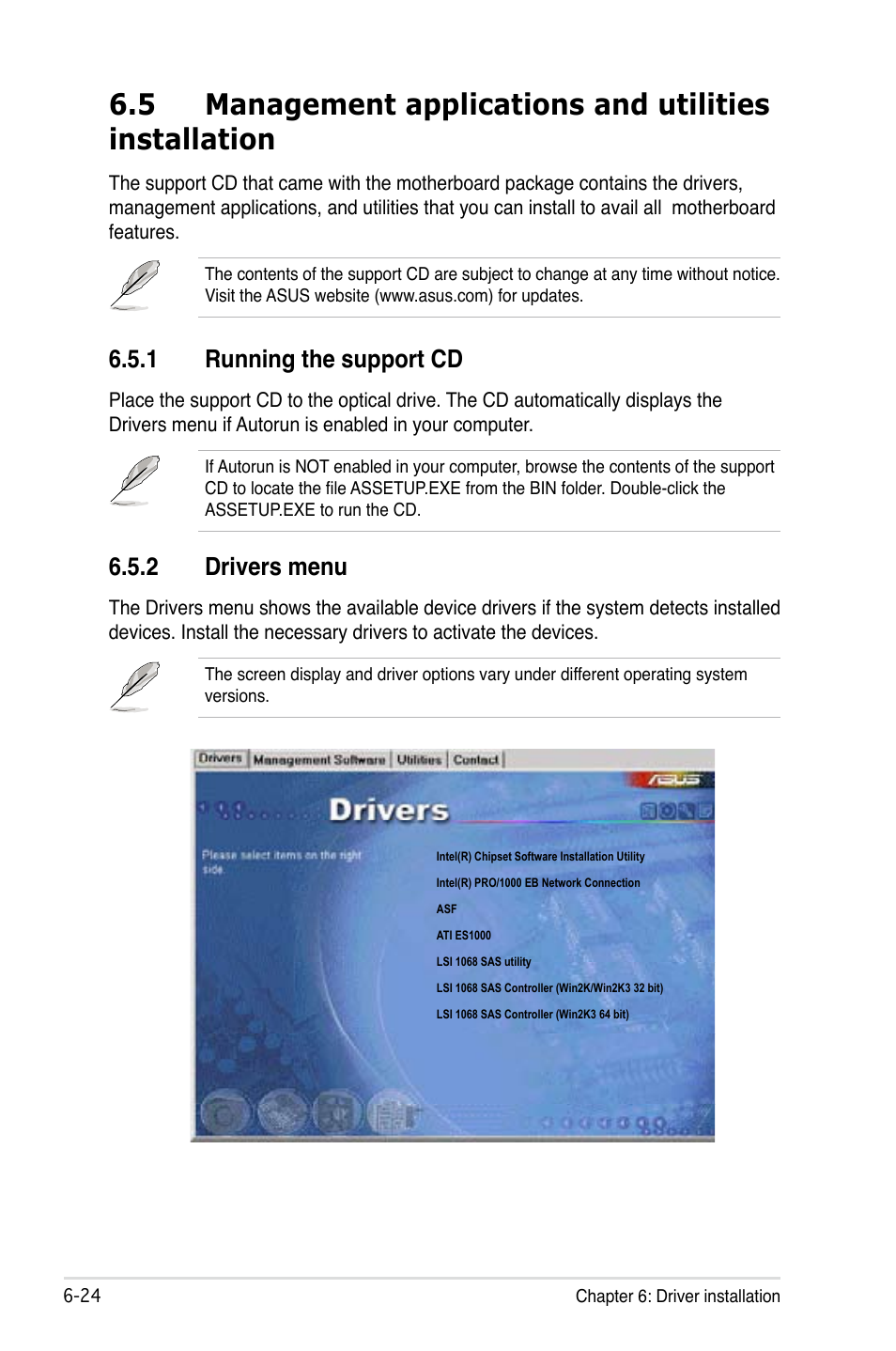 1 running the support cd, 2 drivers menu | Asus Motherboard DSBF-DE/SAS User Manual | Page 198 / 206