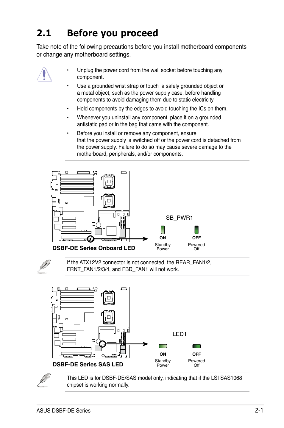 1 before you proceed | Asus Motherboard DSBF-DE/SAS User Manual | Page 21 / 206