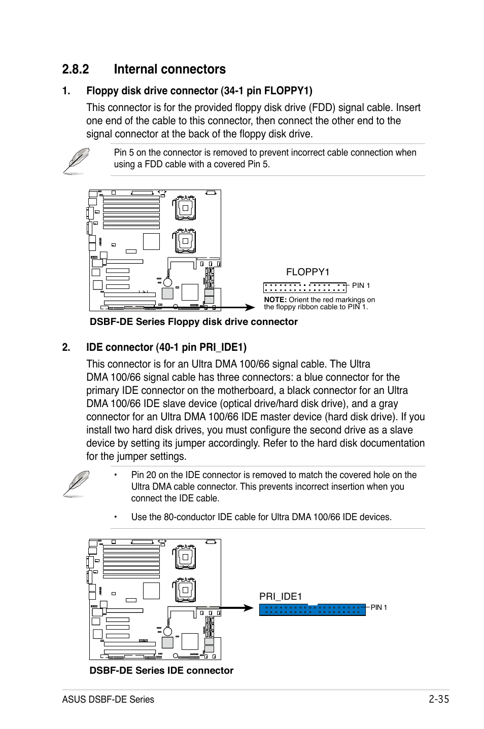 2 internal connectors | Asus Motherboard DSBF-DE/SAS User Manual | Page 55 / 206