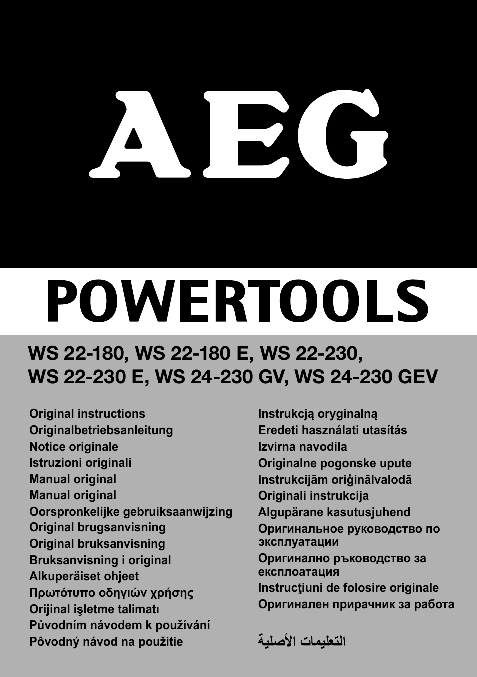 AEG WS 24-230 User Manual | 154 pages