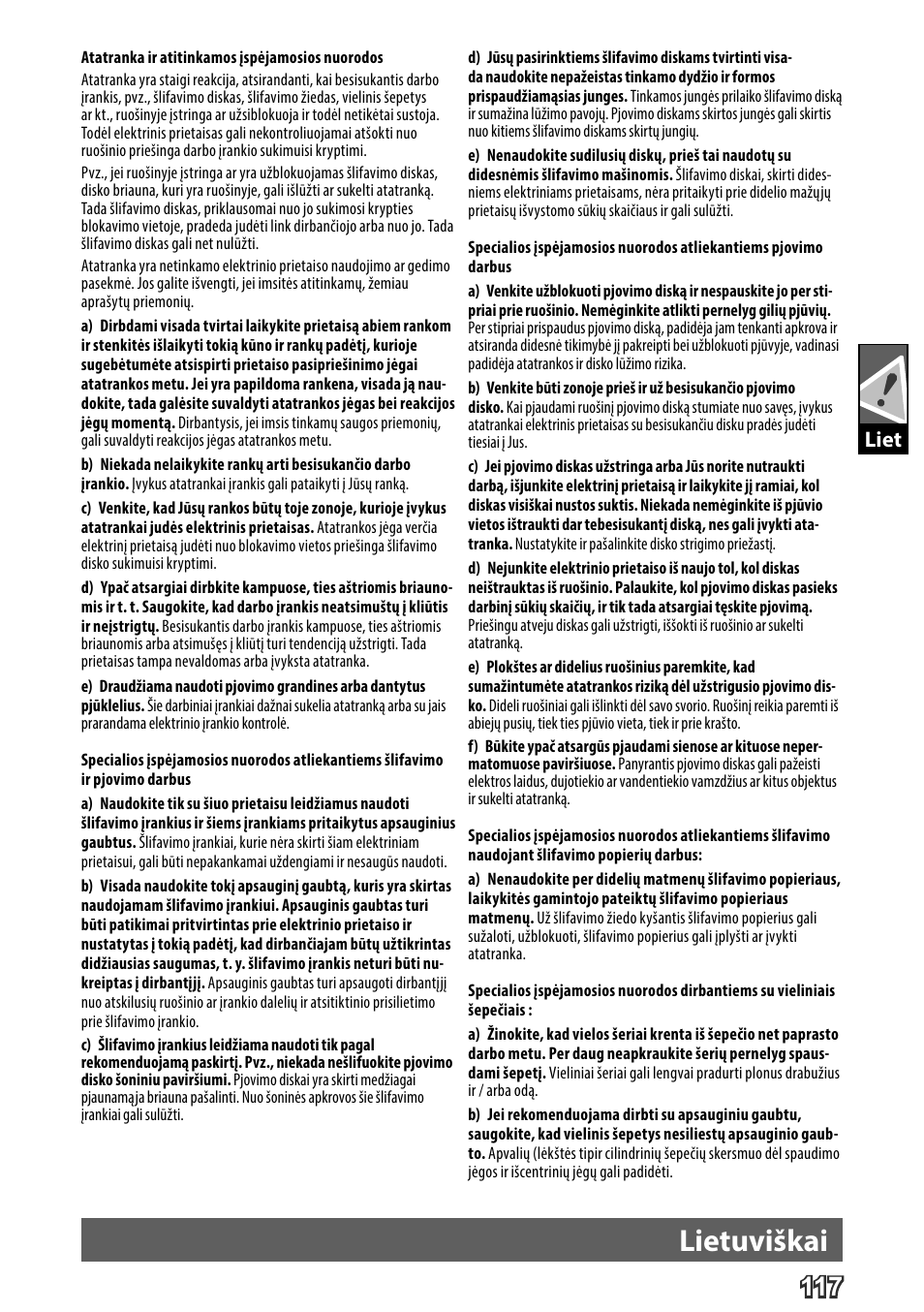 Deutsch, Lietuviškai, Liet | AEG WS 24-230 User Manual | Page 119 / 154