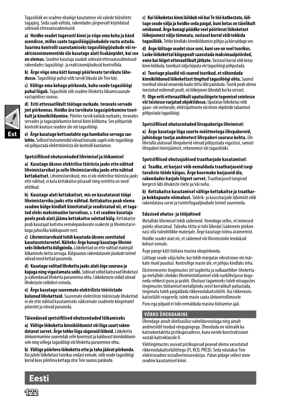 Deutsch, Eesti | AEG WS 24-230 User Manual | Page 124 / 154