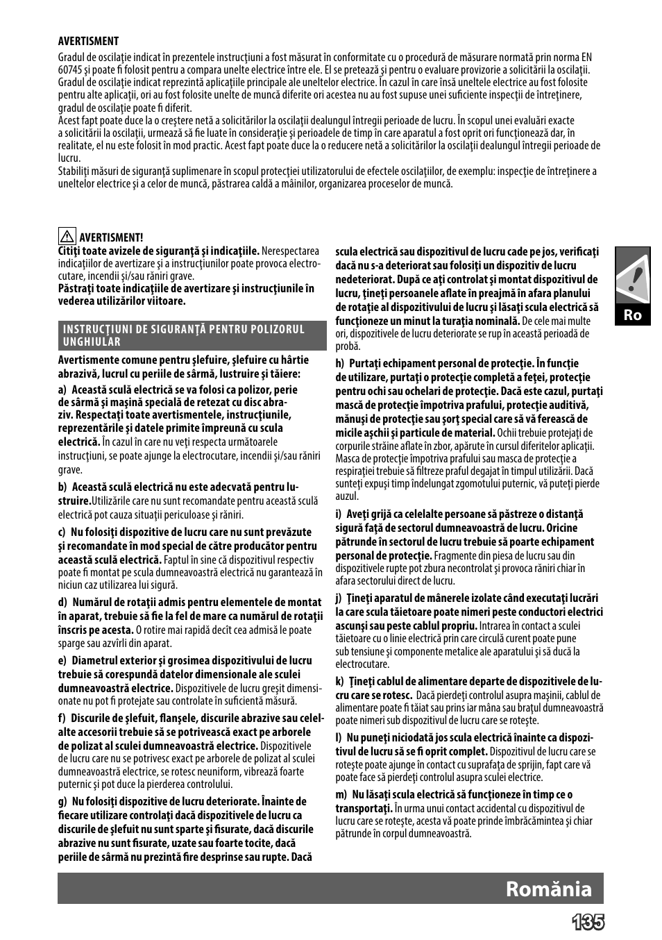 Deutsch, Romănia | AEG WS 24-230 User Manual | Page 137 / 154
