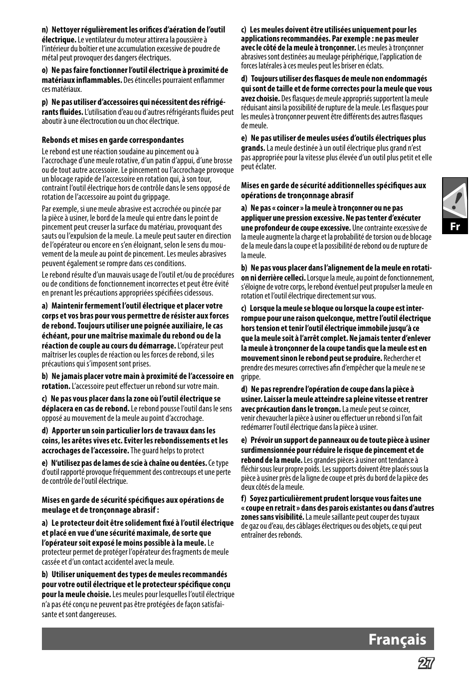 Deutsch, Français | AEG WS 24-230 User Manual | Page 29 / 154
