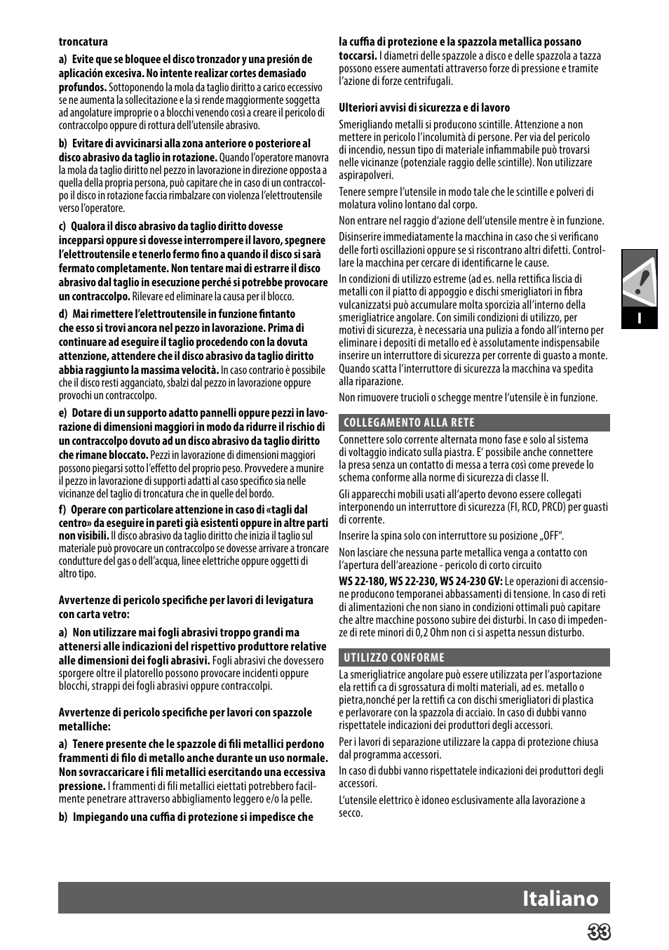 Deutsch, Italiano | AEG WS 24-230 User Manual | Page 35 / 154