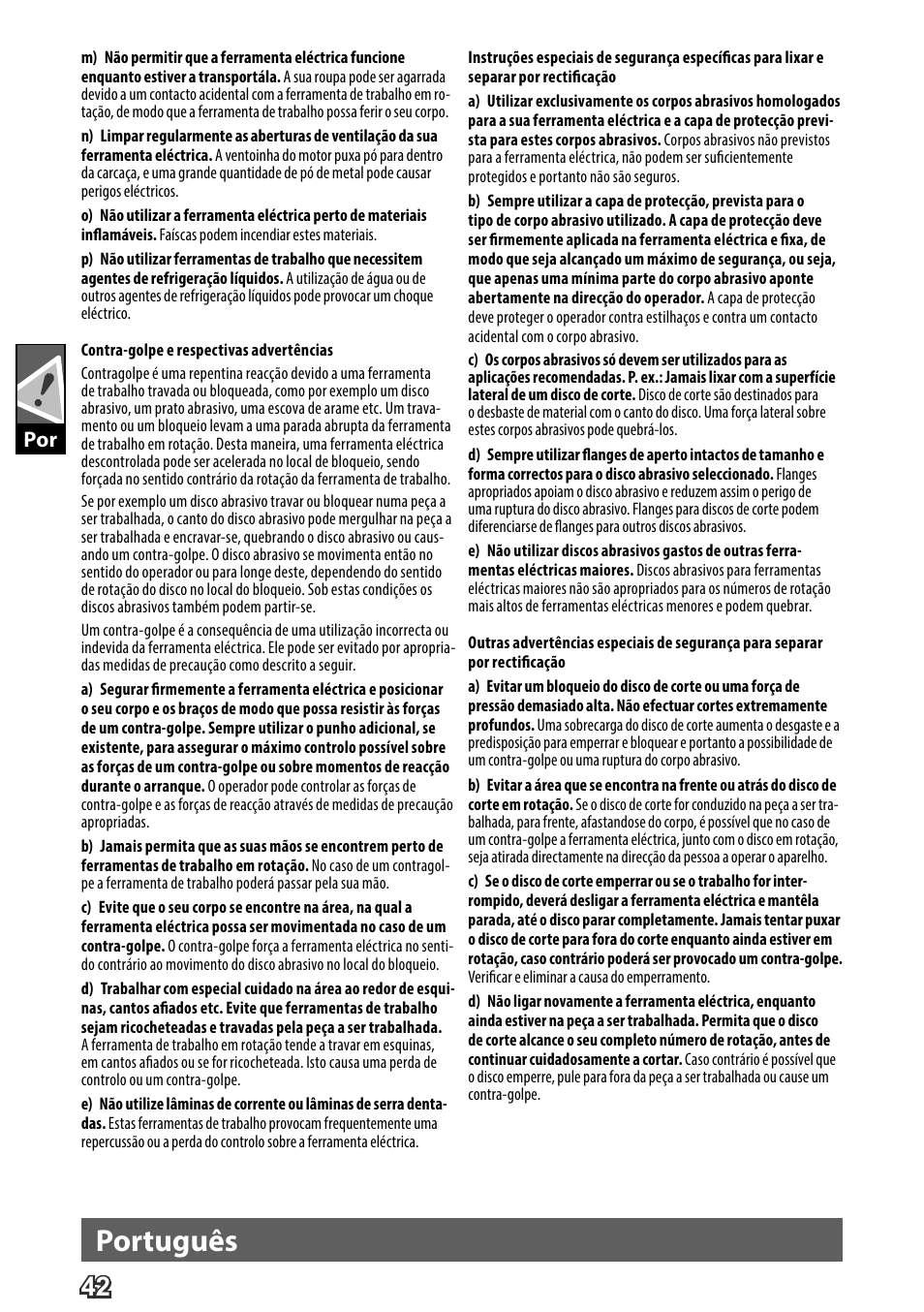 Deutsch, Português | AEG WS 24-230 User Manual | Page 44 / 154