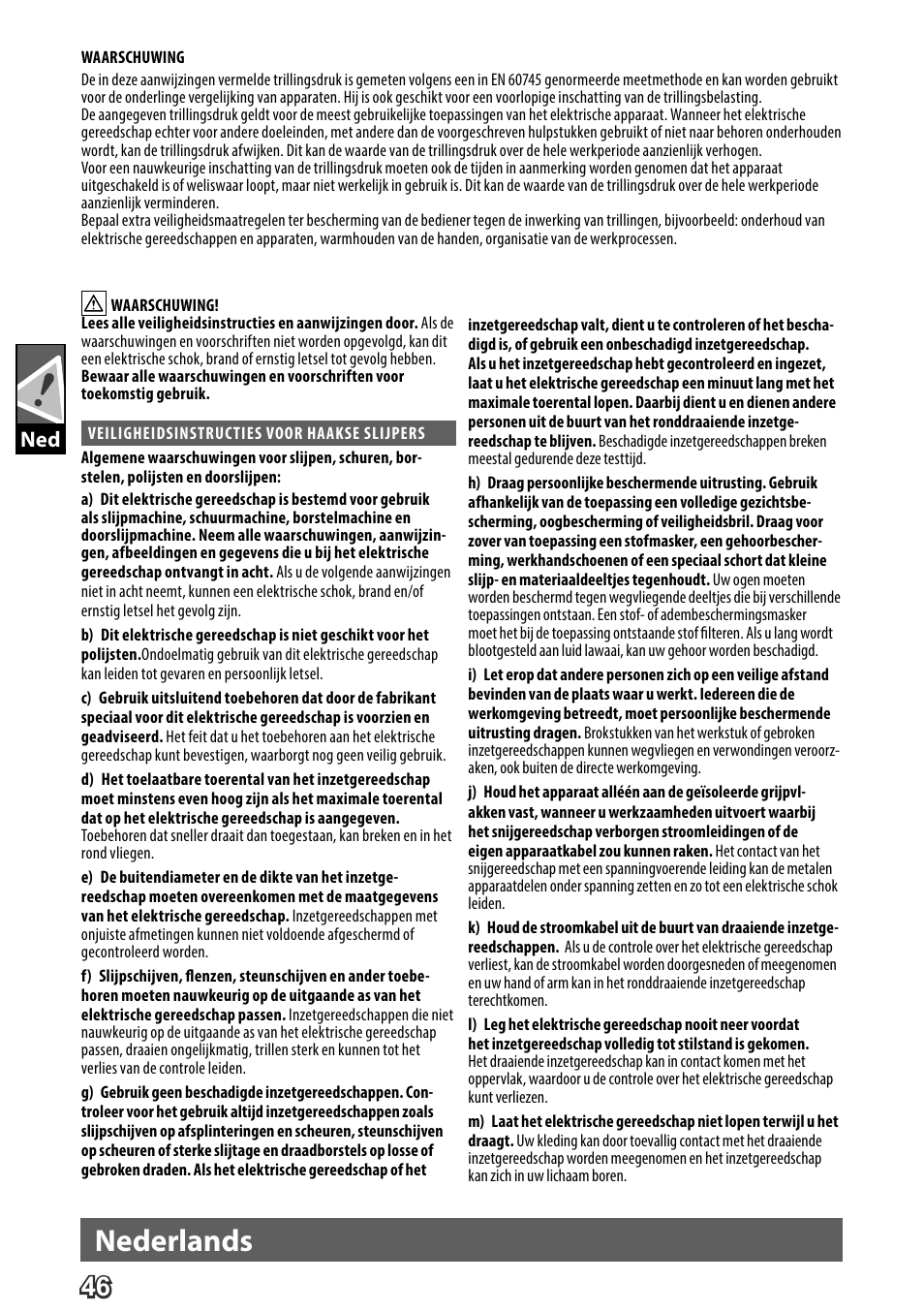 Deutsch, Nederlands | AEG WS 24-230 User Manual | Page 48 / 154