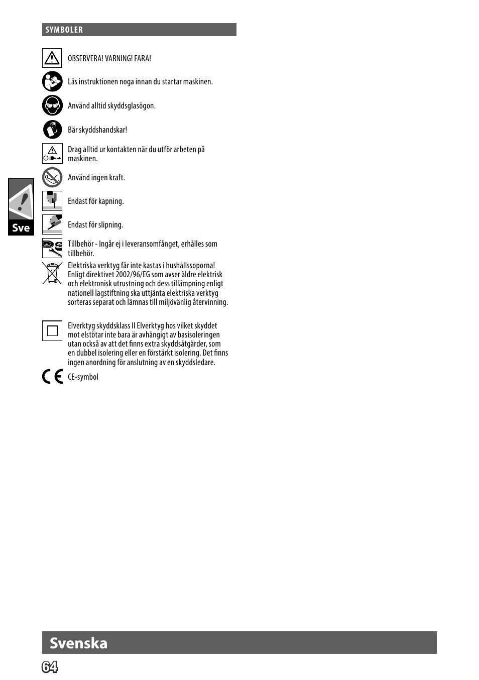 Deutsch, Svenska | AEG WS 24-230 User Manual | Page 66 / 154
