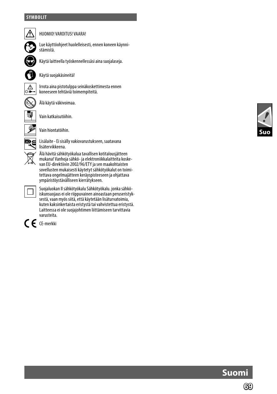 Deutsch, Suomi | AEG WS 24-230 User Manual | Page 71 / 154