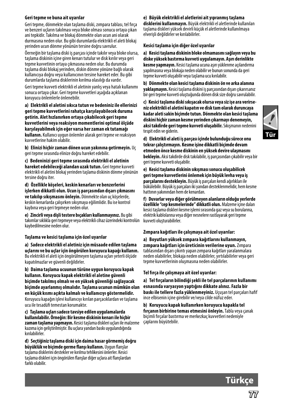 Deutsch, Türkçe | AEG WS 24-230 User Manual | Page 79 / 154